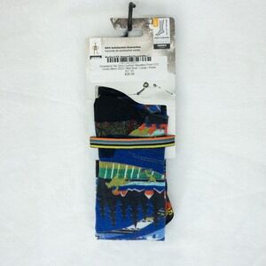 Smartwool Ski Zero Cushion Over Calf Socks Unisex L Blue Skication Merino New